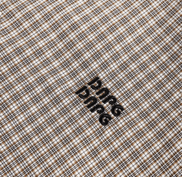 コーデュロイ襟 チェック柄 刺繍 半袖シャツ / Check Shirt N5585 - ファッション通販NNine（ナイン）