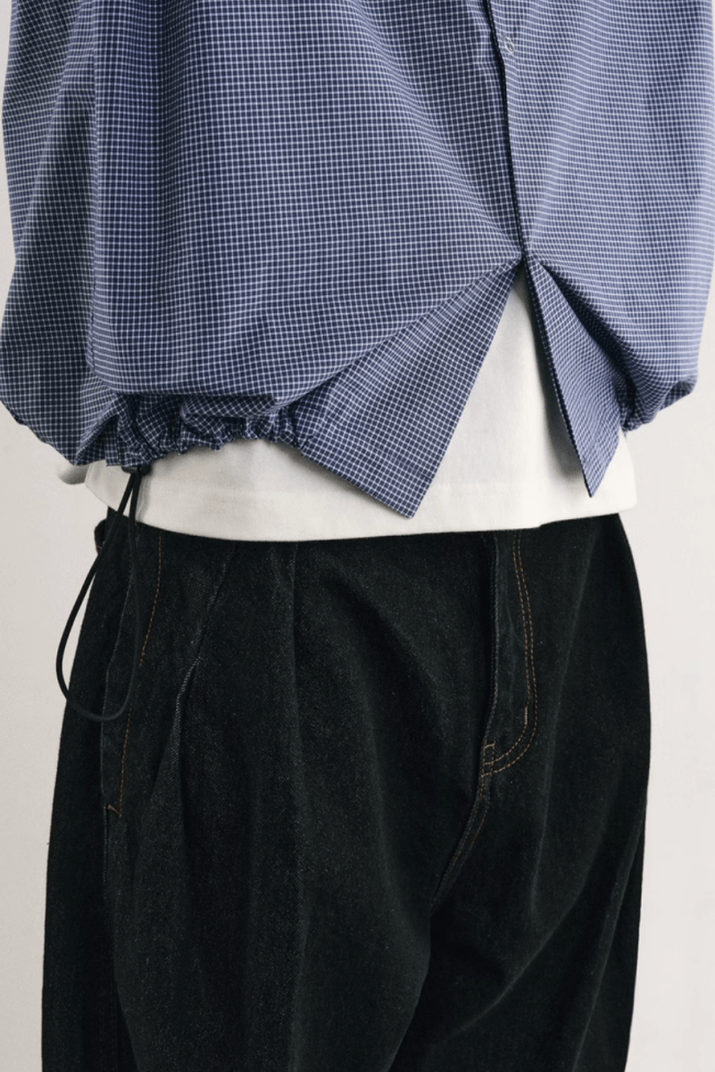 Check Shirt w/ Drawcord / チェックシャツ 半袖 裾ドローコード ストリート N5235 - ファッション通販 NNine(ナイン)