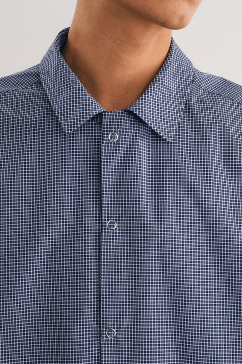 Check Shirt w/ Drawcord / チェックシャツ 半袖 裾ドローコード ストリート N5235 - ファッション通販 NNine(ナイン)