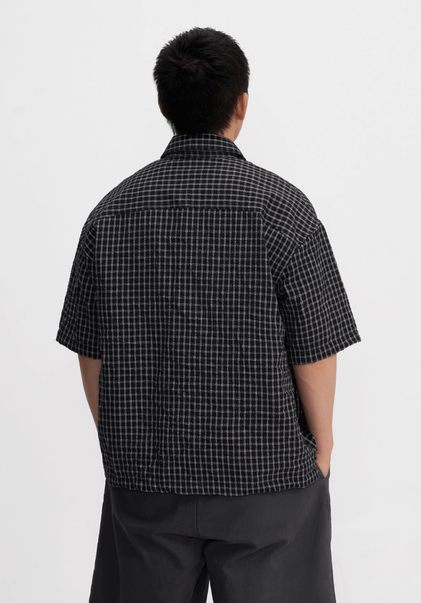 チェック半袖シャツ 混紡素材 / Check Short Sleeve Shirt N5528 - ファッション通販NNine（ナイン）