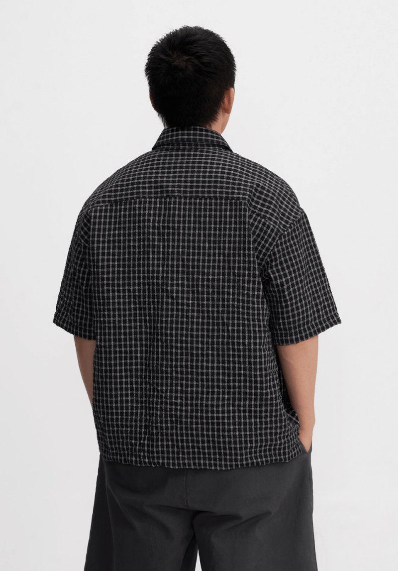 チェック半袖シャツ 混紡素材 / Check Short Sleeve Shirt N5528 - ファッション通販NNine（ナイン）
