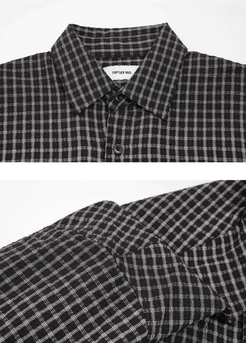 チェック半袖シャツ 混紡素材 / Check Short Sleeve Shirt N5528 - ファッション通販NNine（ナイン）