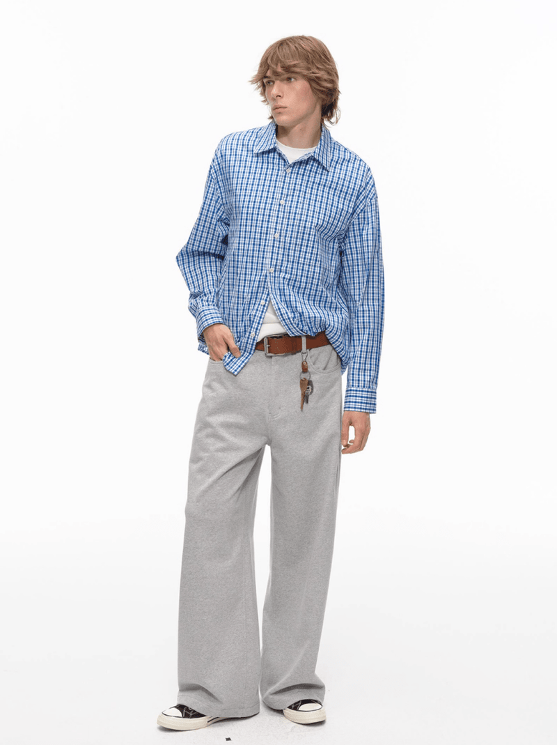 Checked long - sleeved shirt N5672 - ファッション通販NNine（ナイン）