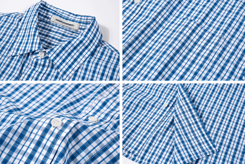 Checked long - sleeved shirt N5672 - ファッション通販NNine（ナイン）
