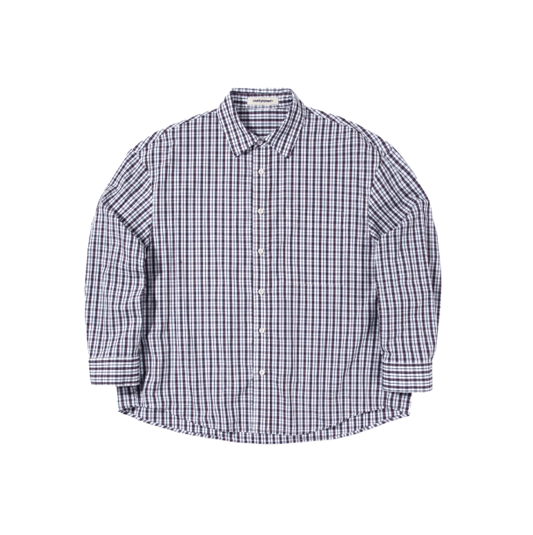 Checked long - sleeved shirt N5672 - ファッション通販NNine（ナイン）