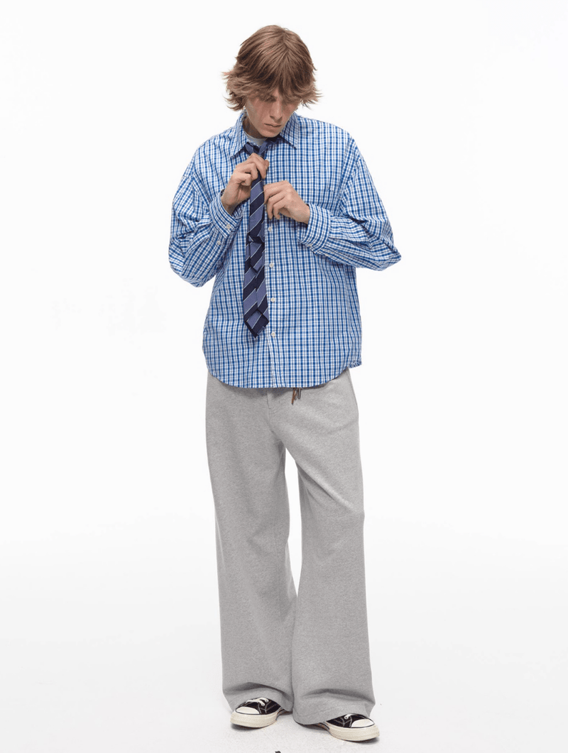 Checked long - sleeved shirt N5672 - ファッション通販NNine（ナイン）