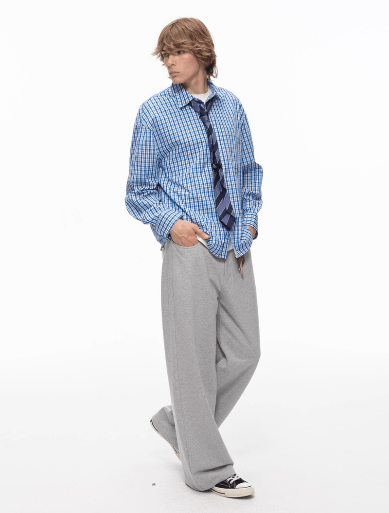Checked long - sleeved shirt N5672 - ファッション通販NNine（ナイン）