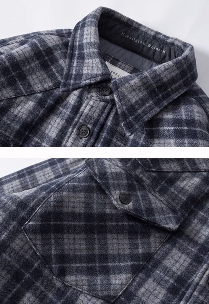 【中綿入り】checked quilted shirt jacket / N4636 - NNine