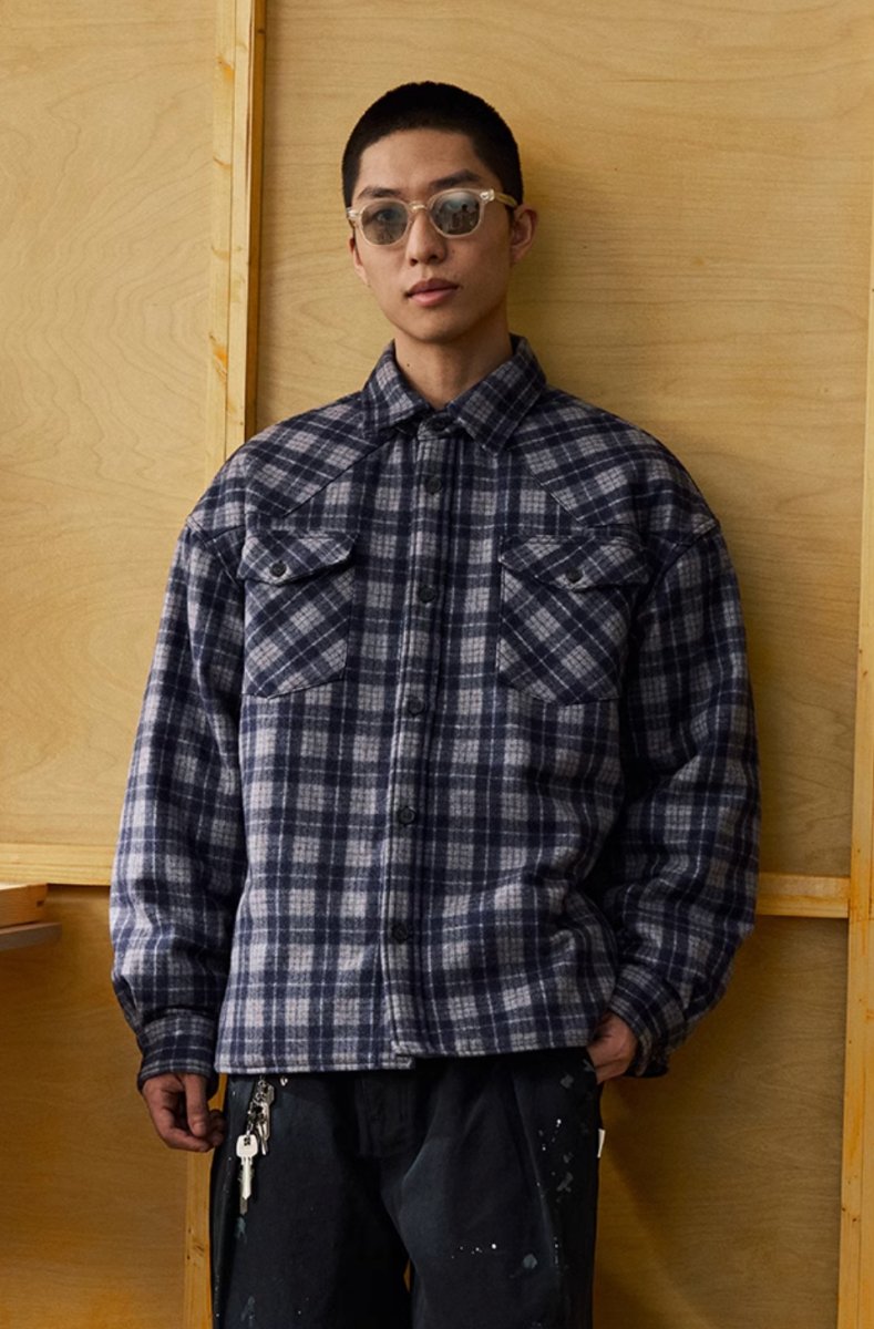 【中綿入り】checked quilted shirt jacket / N4636 - NNine