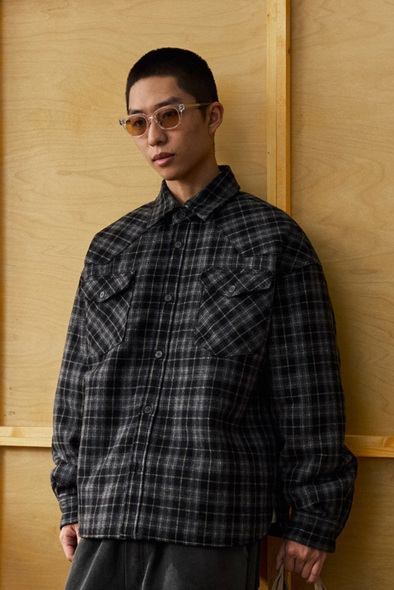 【中綿入り】checked quilted shirt jacket / N4636 - NNine