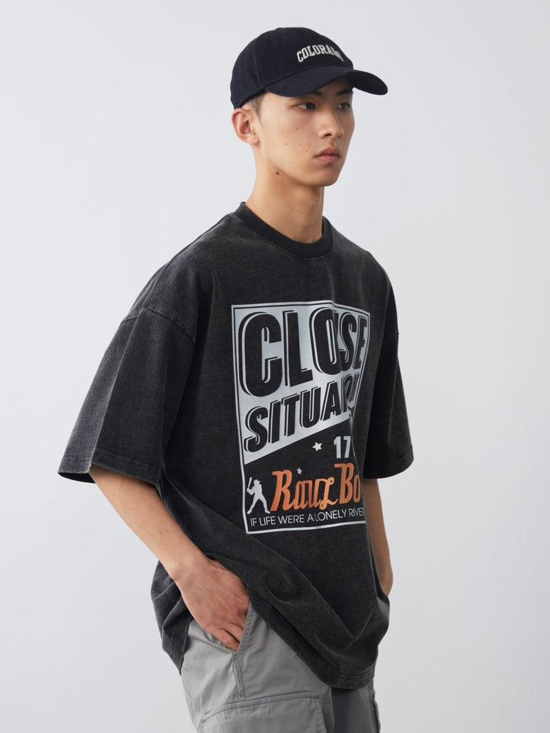 Classic Baseball Print T - Shirt N3599 - NNine