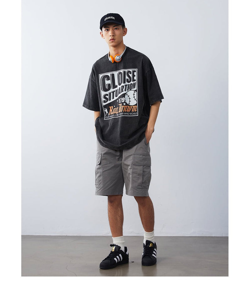 Classic Baseball Print T - Shirt N3599 - NNine