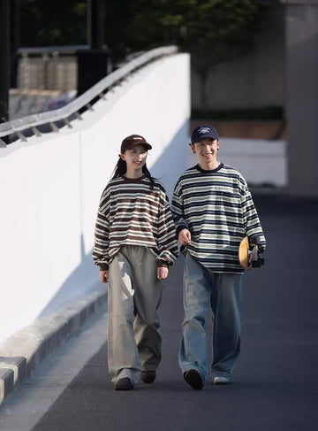 Classic retro border t-shirt / クラシックレトロボーダーロンT N4207 