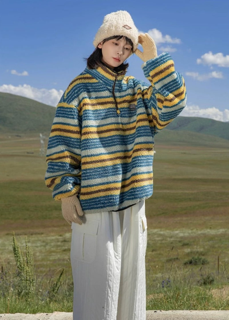 Colorful striped half zip fleece N4514 - NNine