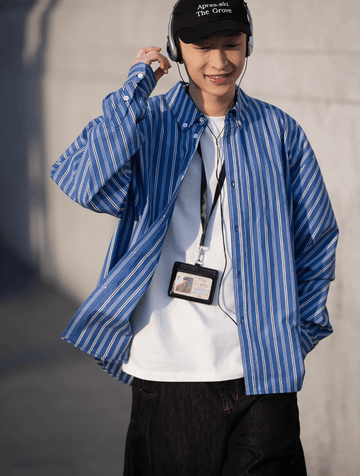 Contrast Striped Shirt / コントラスト ストライプ シャツ