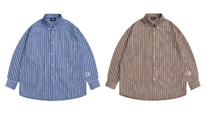 Contrast Striped Shirt / コントラスト ストライプ シャツ N5106 - ファッション通販 NNine(ナイン)