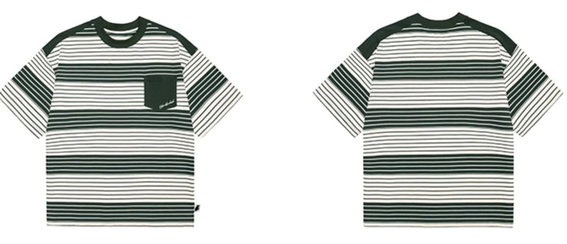 contrast striped t - shirt N3876 - NNine