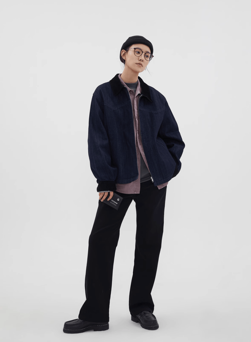 Corduroy Lapel Denim Jacket N98 - NNine