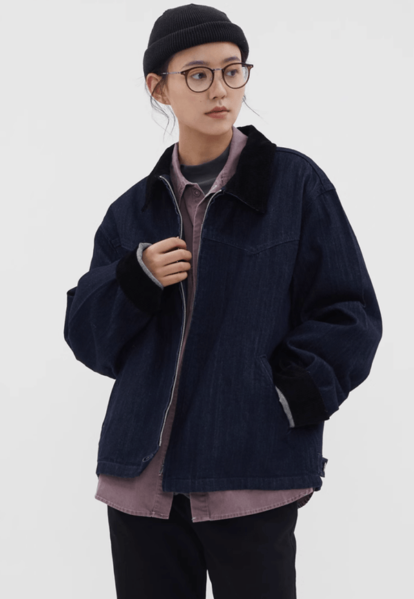 Corduroy Lapel Denim Jacket N98 - NNine