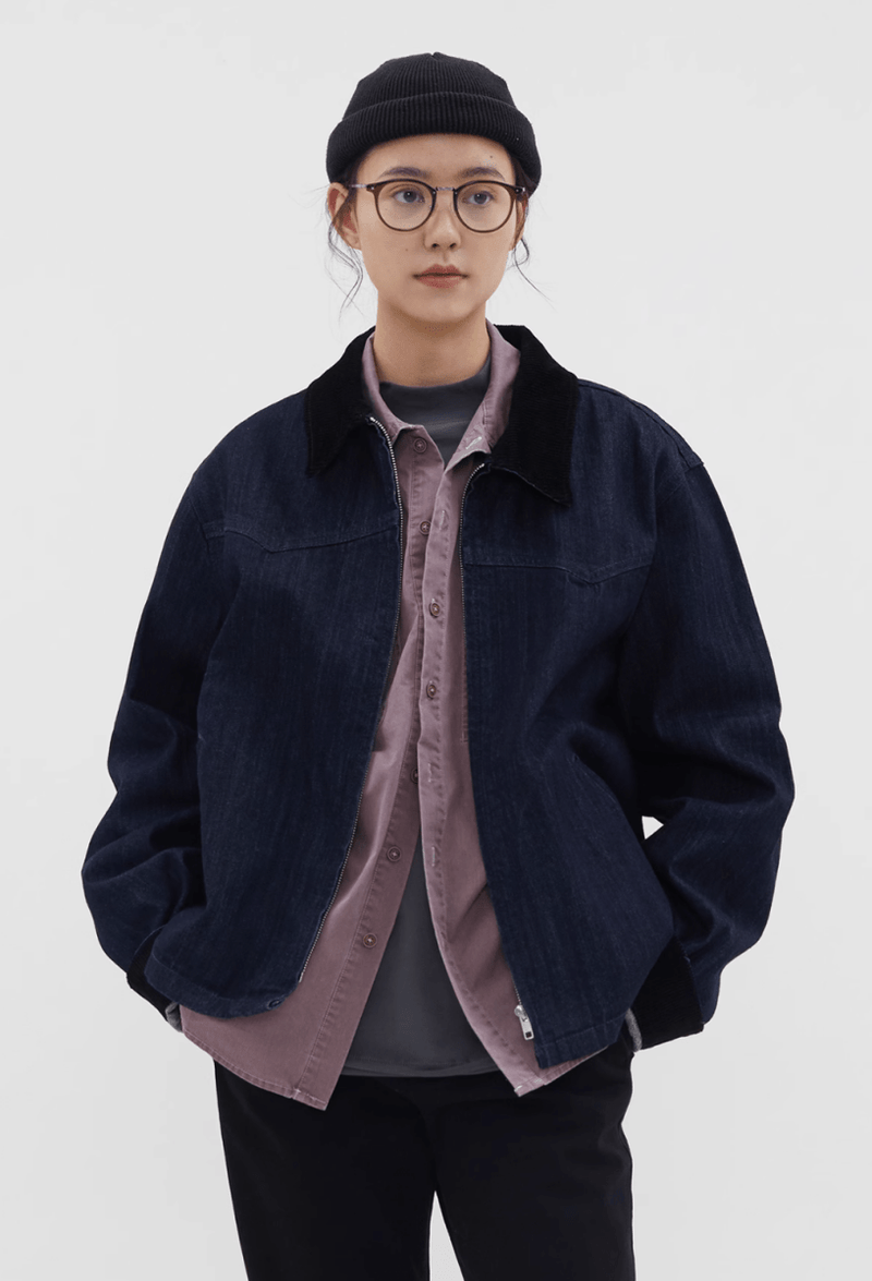 Corduroy Lapel Denim Jacket N98 - NNine