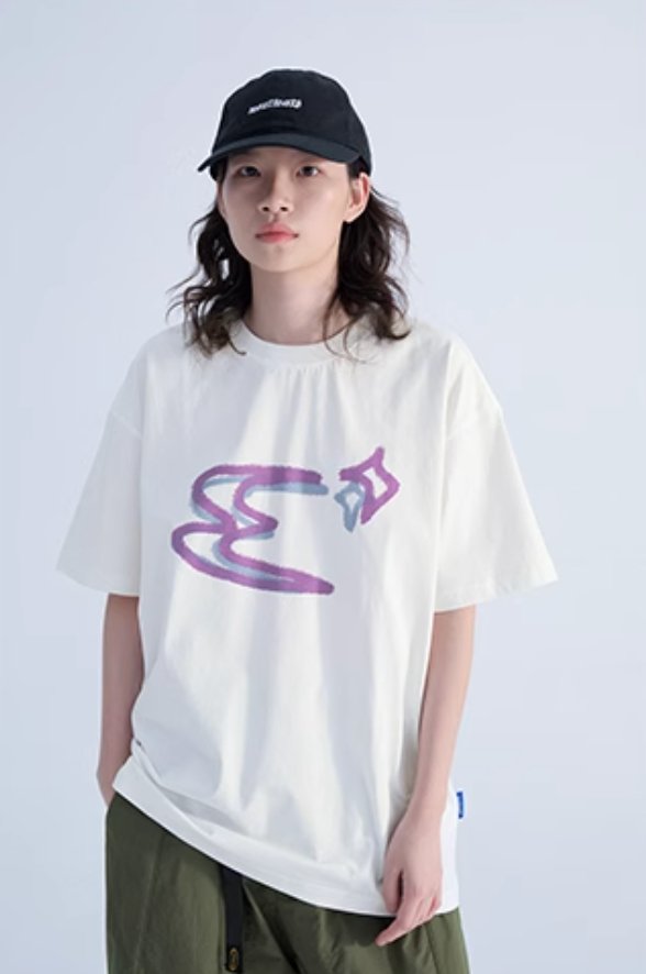 crayon graffiti print t - shirt N3964 - NNine