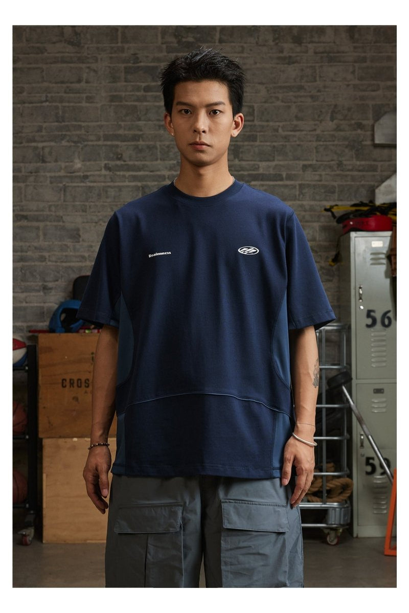 curve patchwork t - shirt / ユニフォームTシャツ N3726 - NNine