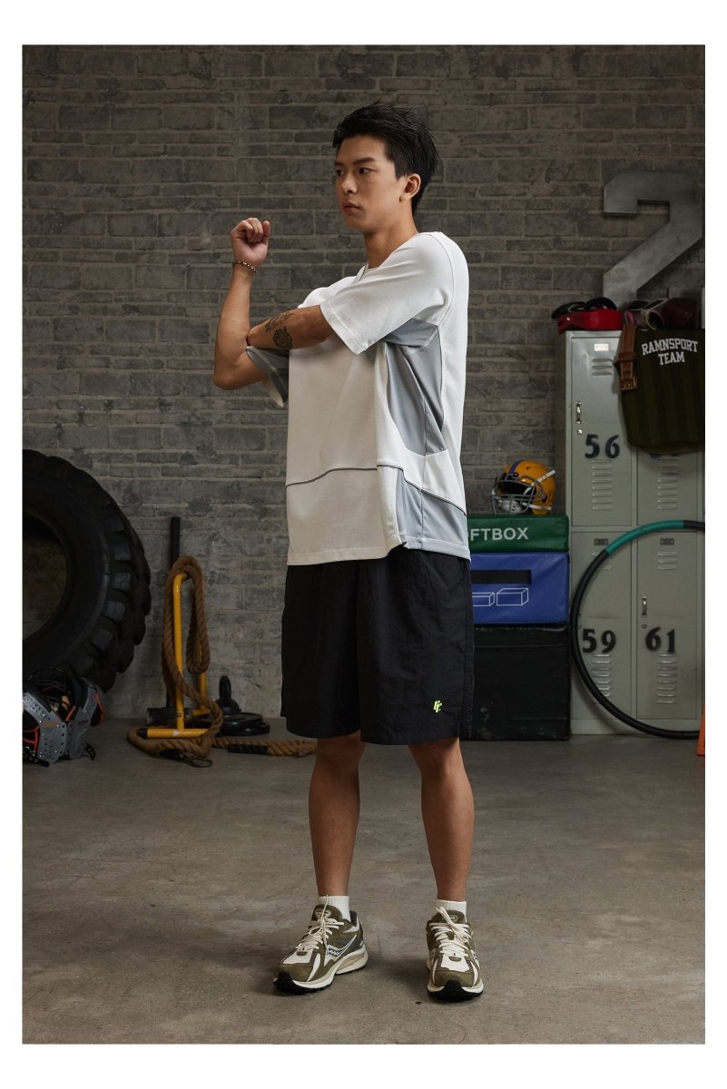 curve patchwork t - shirt / ユニフォームTシャツ N3726 - NNine