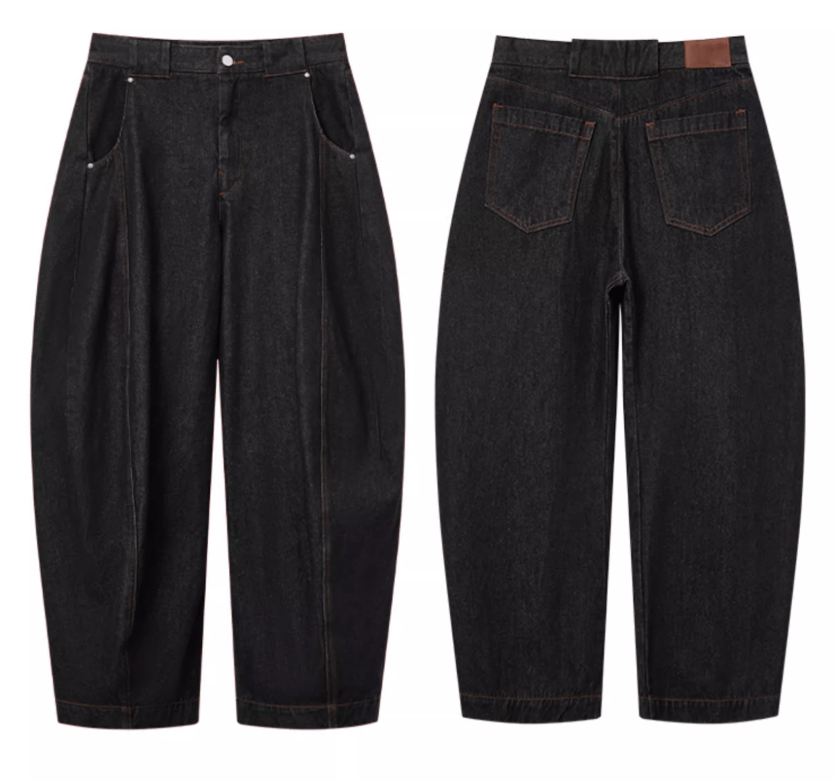 ブラックデニム カーブワイドパンツ / curved wide pants N5609 - ファッション通販NNine（ナイン）