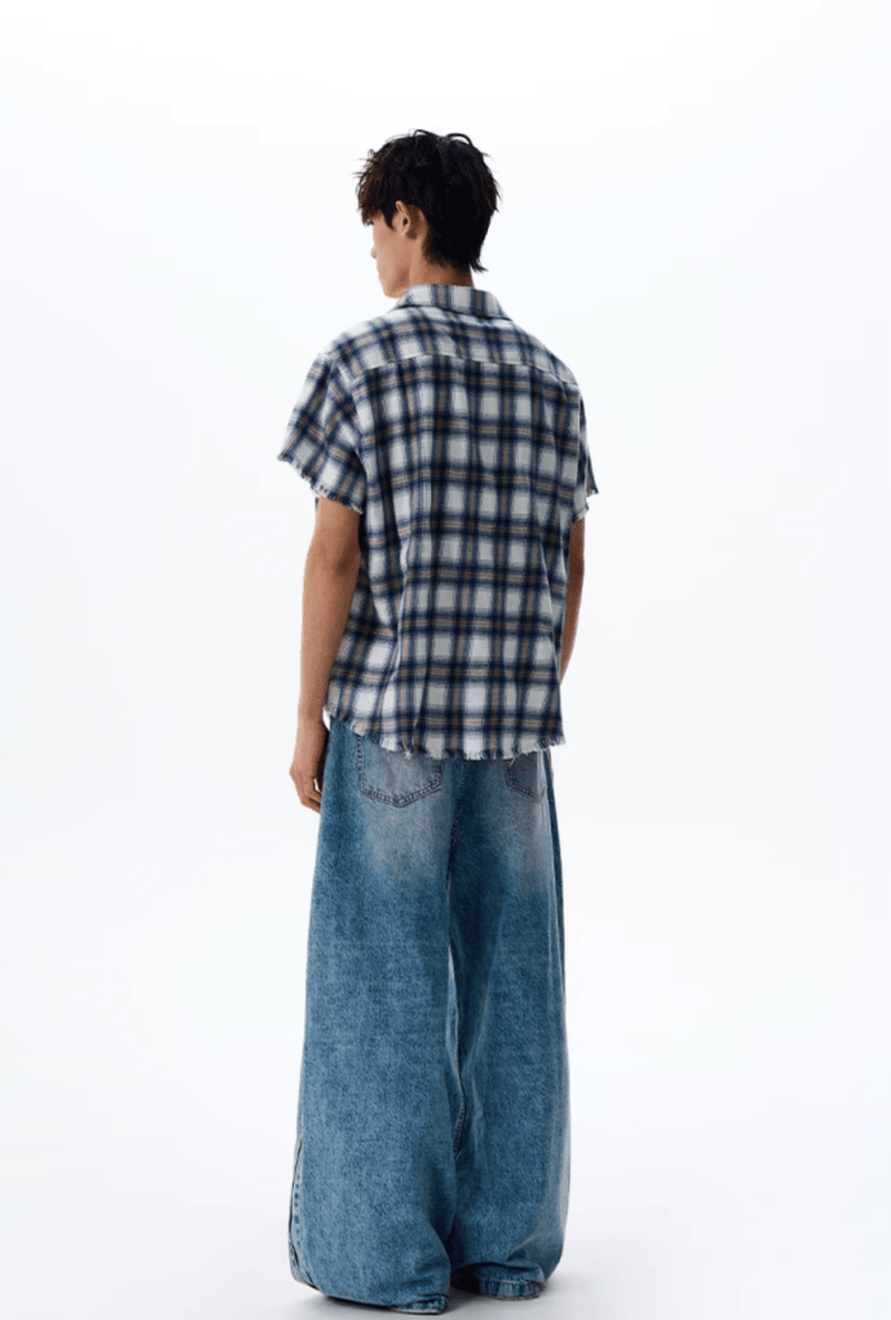 カットオフチェックシャツ コットン / Cut - off Check Shirt N5530 - ファッション通販NNine（ナイン）