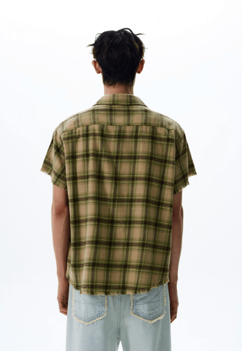 カットオフチェックシャツ コットン / Cut - off Check Shirt N5530 - ファッション通販NNine（ナイン）