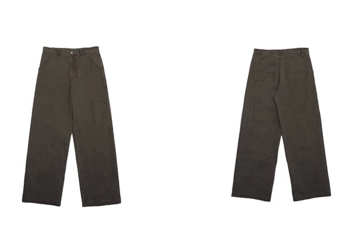 dark brown straight pants / ソリッドカラーワークパンツ N3880 - NNine