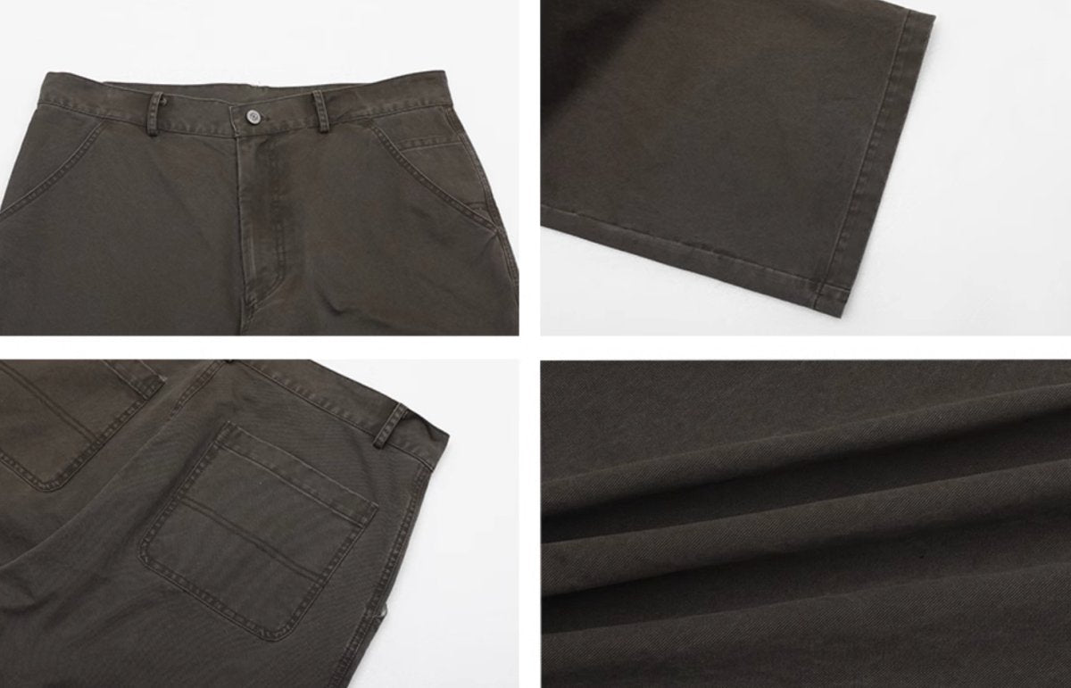 dark brown straight pants / ソリッドカラーワークパンツ N3880 - NNine