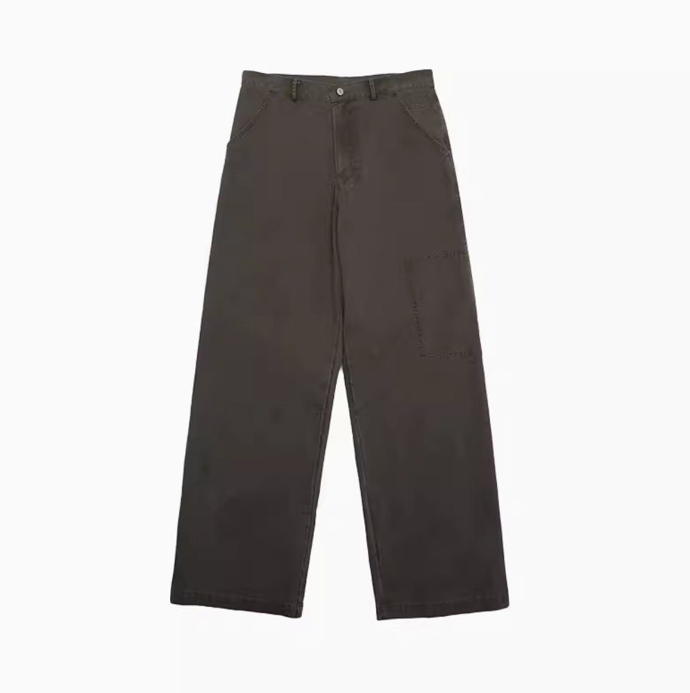 dark brown straight pants / ソリッドカラーワークパンツ N3880