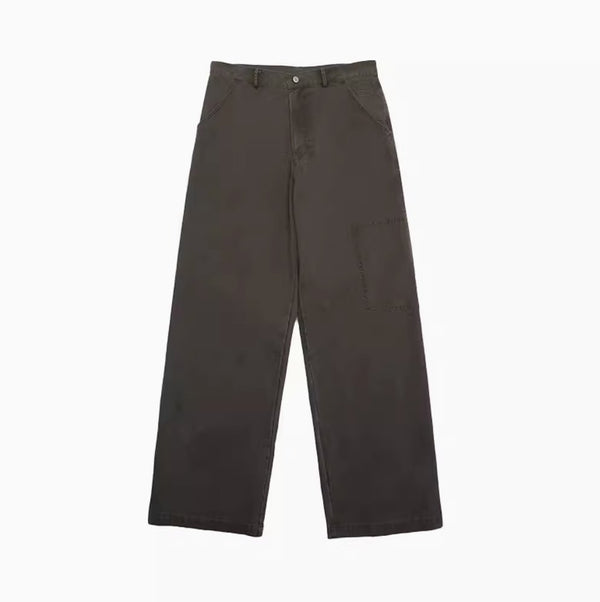 dark brown straight pants / ソリッドカラーワークパンツ N3880 - NNine