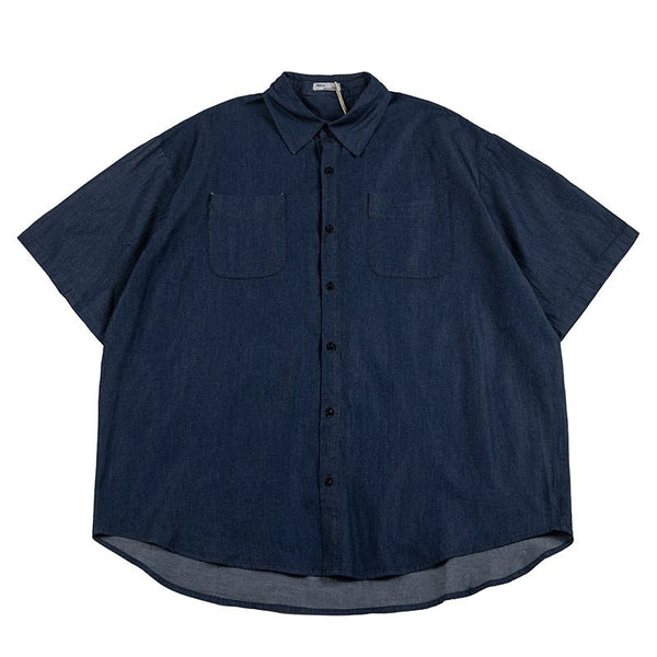 dark denim collar work shirt / デニムシャツ N3696 - NNine