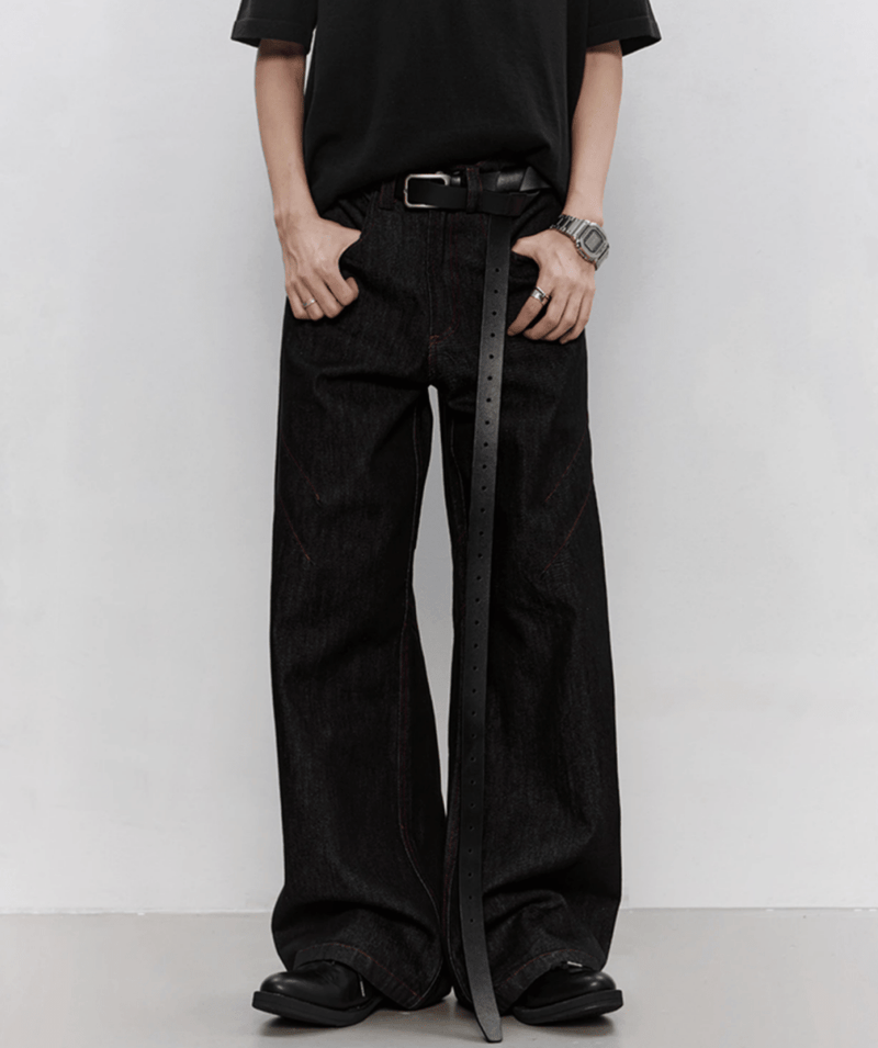 コントラストステッチ リジッド ワイドデニムパンツ / denim pants N5603 - ファッション通販NNine（ナイン）