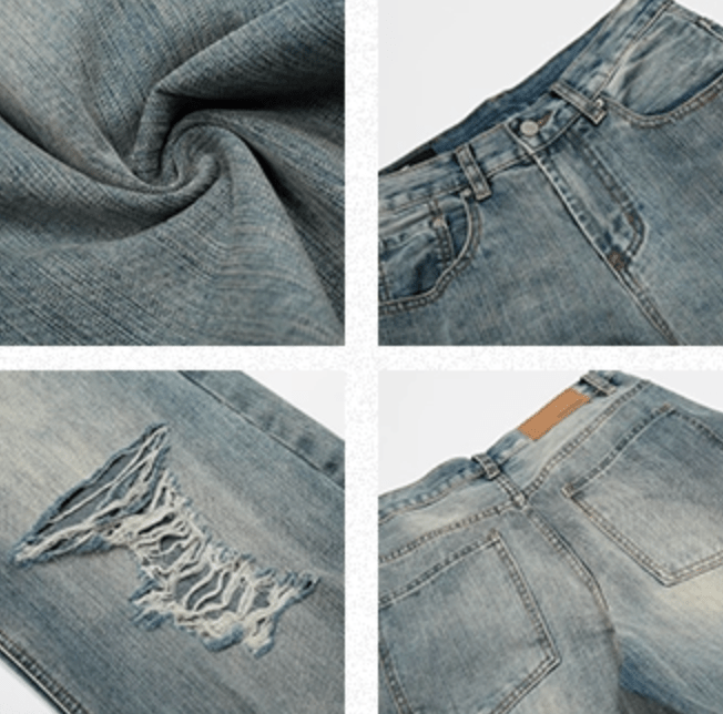 カットオフ ダメージ ワイドフレアデニム / denim pants N5604 - ファッション通販NNine（ナイン）