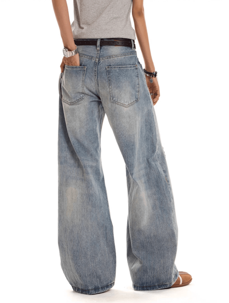 カットオフ ダメージ ワイドフレアデニム / denim pants N5604 - ファッション通販NNine（ナイン）