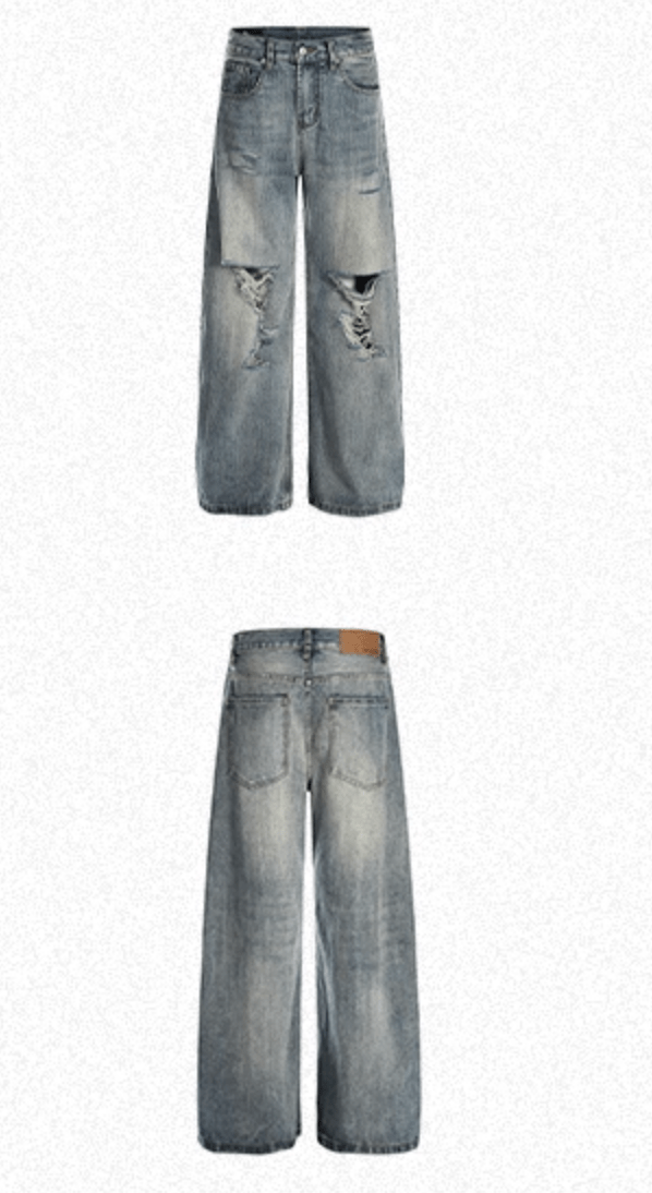 カットオフ ダメージ ワイドフレアデニム / denim pants N5604 - ファッション通販NNine（ナイン）