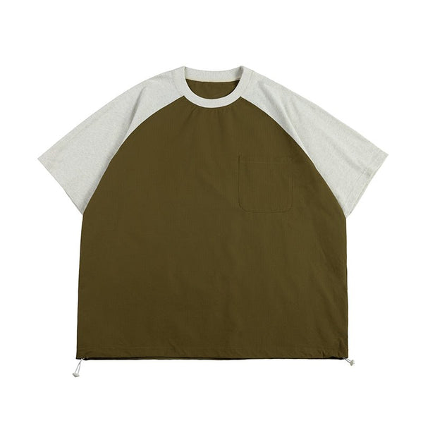 Different material raglan T - shirt / ドローコード付きTシャツ N3694 - NNine