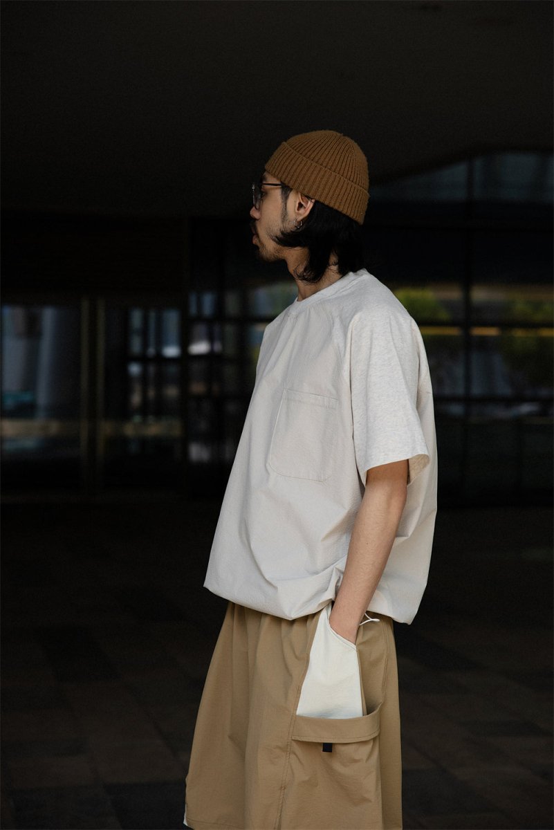 Different material raglan T - shirt / ドローコード付きTシャツ N3694 - NNine