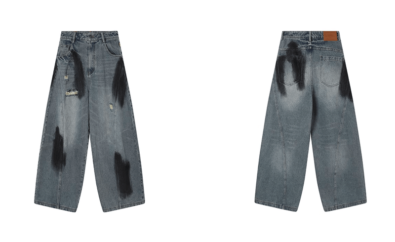 ダーティーウォッシュ ダメージ ワイドデニムパンツ / Dirty distressed denim pants N5589 - ファッション通販NNine（ナイン）