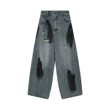 ダーティーウォッシュ ダメージ ワイドデニムパンツ / Dirty