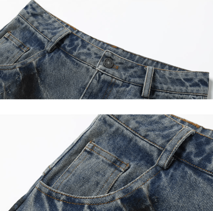 ダーティーウォッシュ ダメージ ワイドデニムパンツ / Dirty distressed denim pants N5589 - ファッション通販NNine（ナイン）