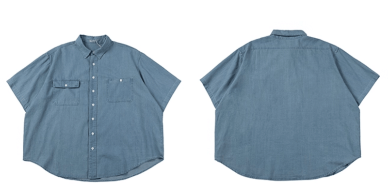 ダメージ加工デニム半袖シャツ / Distressed Denim Shirt N5524 - ファッション通販NNine（ナイン）
