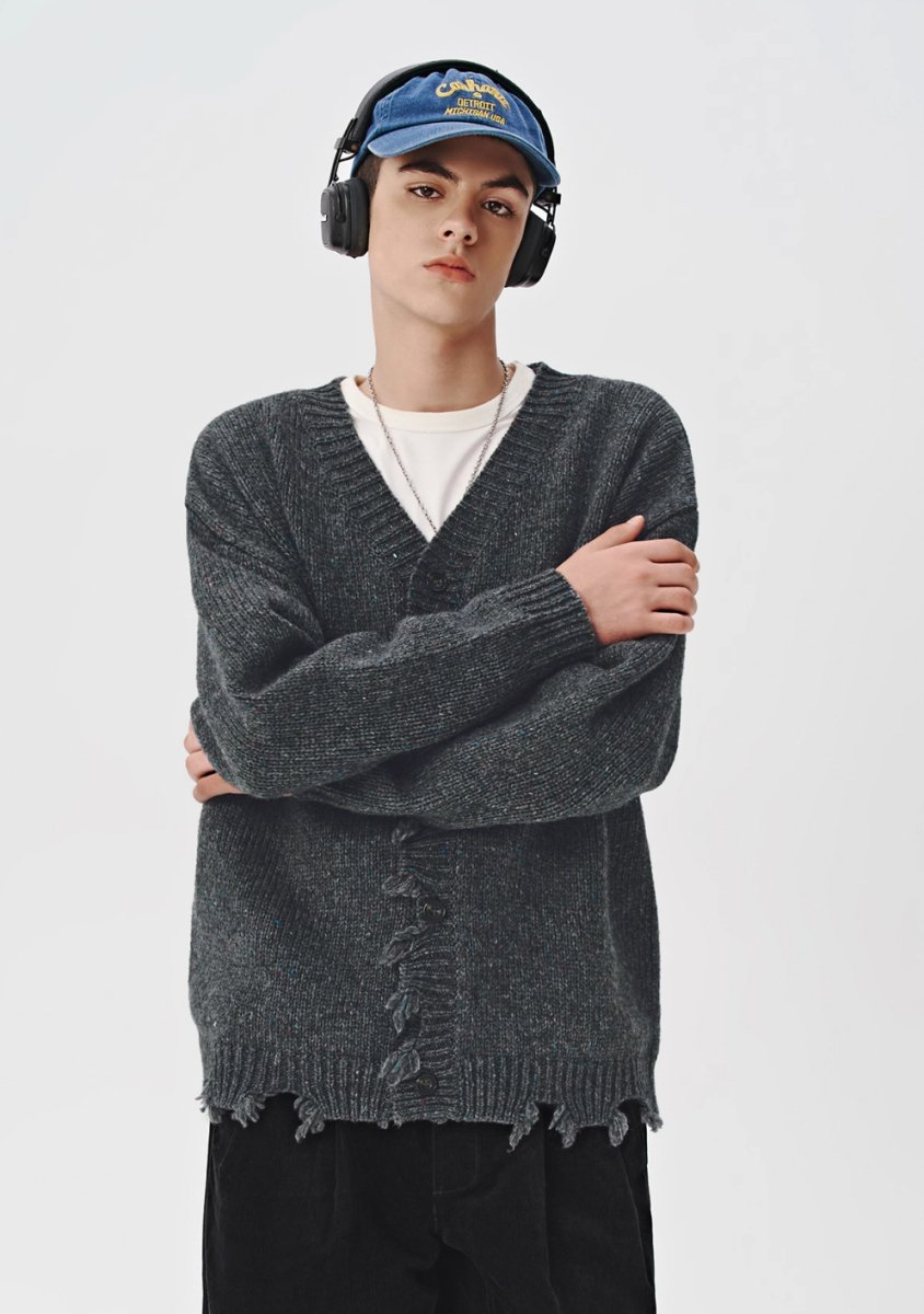 distressed knit cardigan / ウールニットカーディガン N4588 - NNine