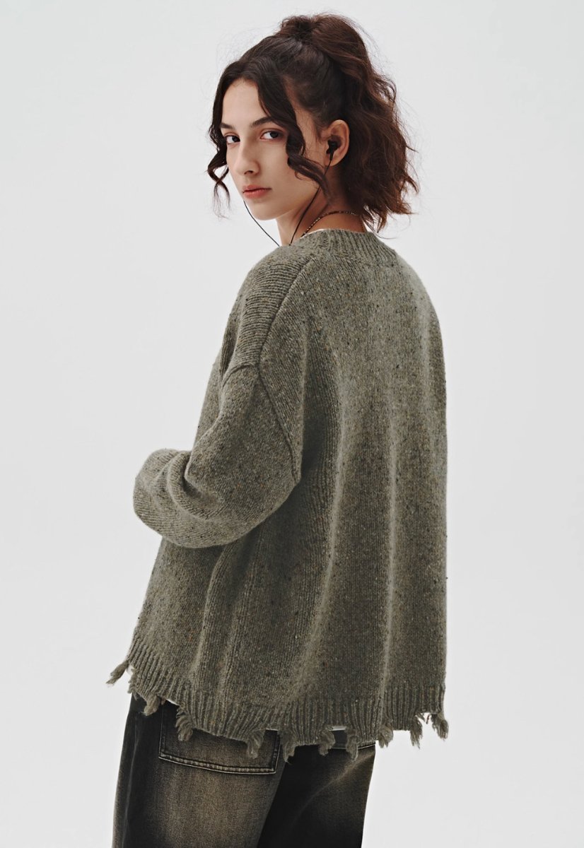 distressed knit cardigan / ウールニットカーディガン N4588 - NNine