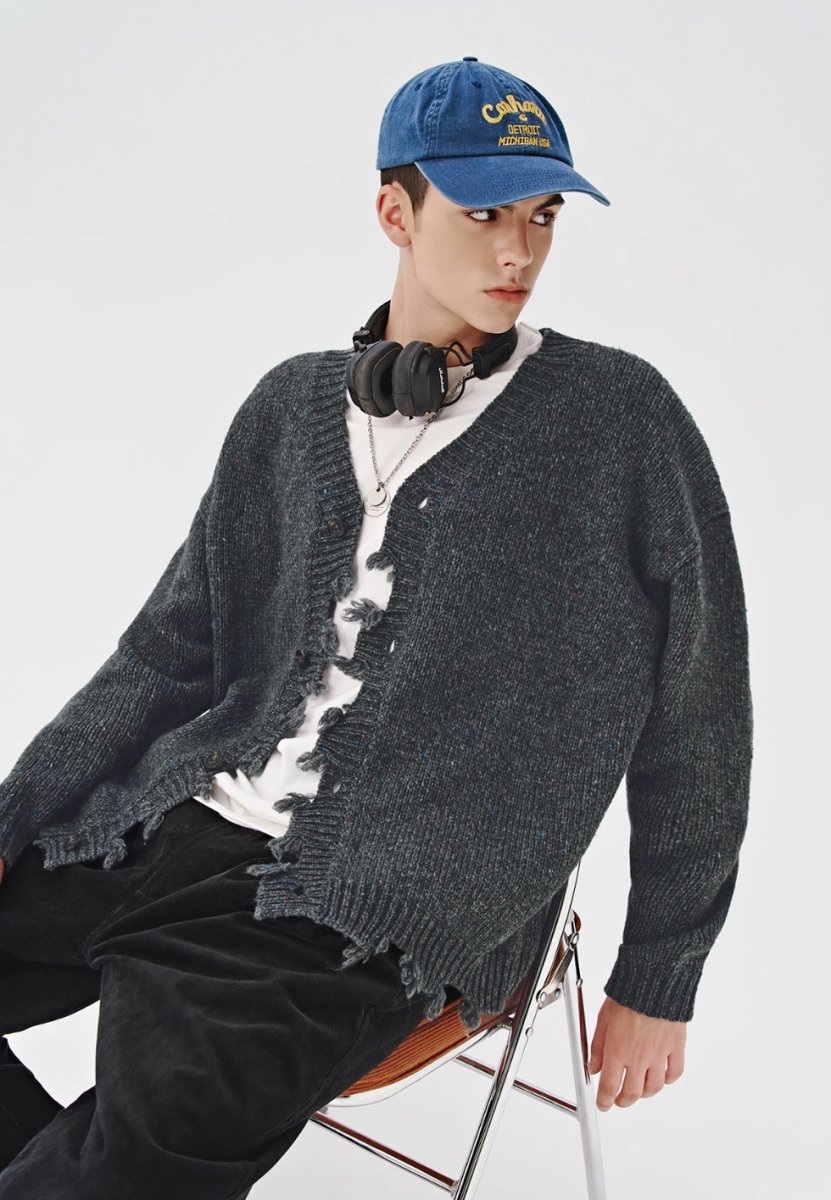 distressed knit cardigan / ウールニットカーディガン N4588 - NNine