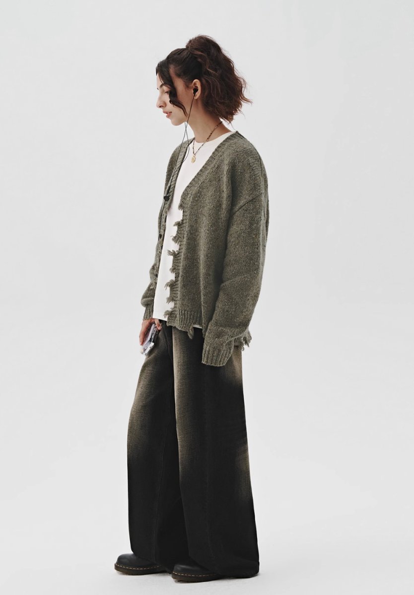 distressed knit cardigan / ウールニットカーディガン N4588 - NNine