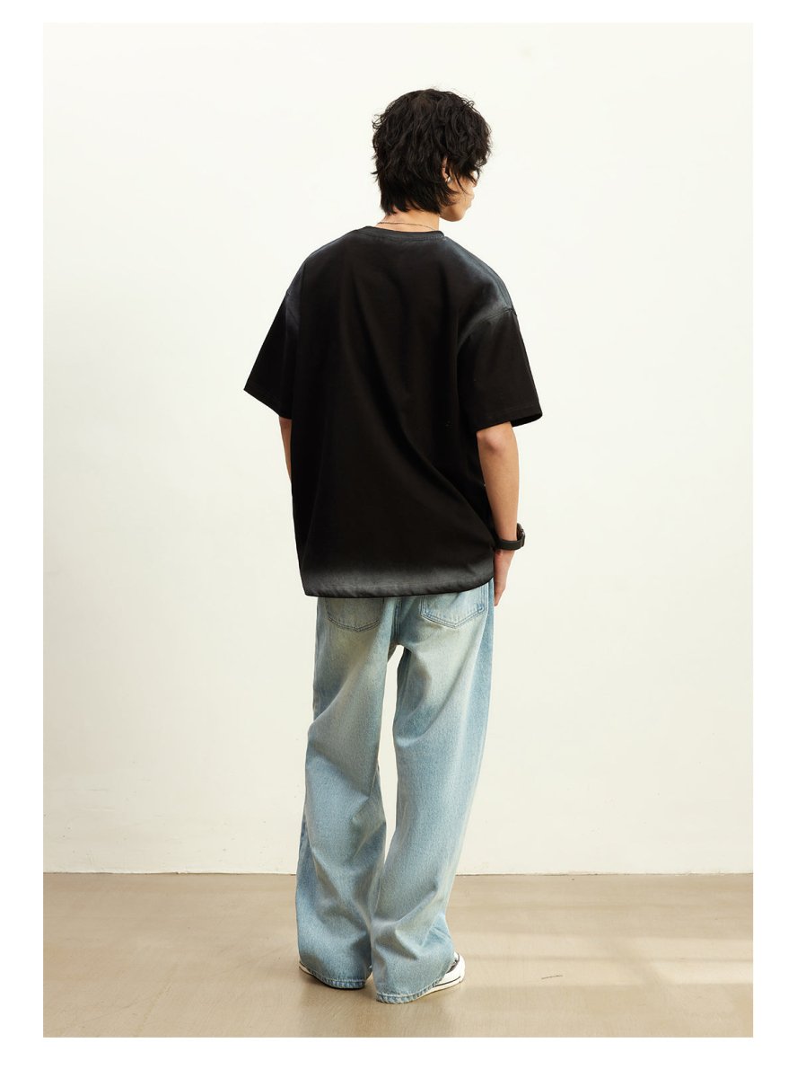 Distressed wash T - shirt N3745 - NNine
